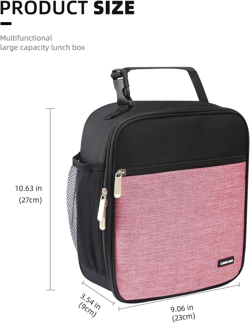 Lovoeo Lunch box Lunch bag for men women Insulated Lunchbox Lunch bags for Work Picnic Travel (Thicken dusty pink) - Image 2